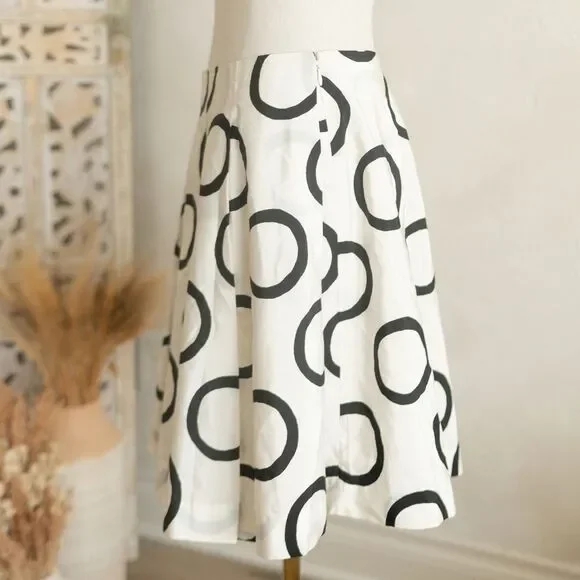 NWT Banana Republic Black and White Silk Blend Skirt‎ size 4 Petite - Picture 5 of 8